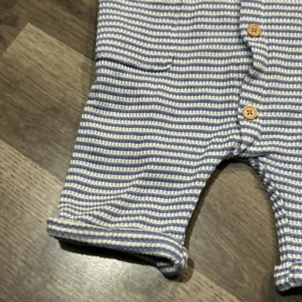 Disney Mickey Mouse Pluto 24M Romper Striped Blue Boys Girls Shorts